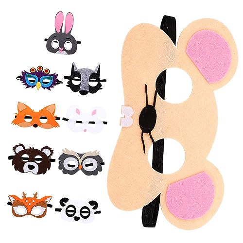 KONTONTY 10st Dschungel-jagdmaske Fuchs Halbmaske Masken Mit Tiermotiven Dschungeltiermasken Für Cosplay Tier-cosplay- Cosplay-versorgung Würfel Aufblasen Kaninchen-halbmaske Vlies von KONTONTY