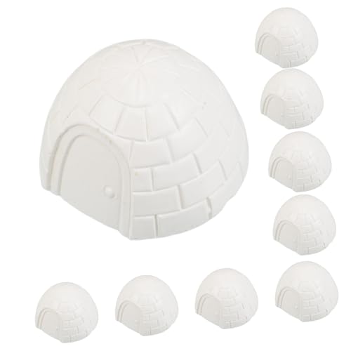 KONTONTY 10st Mini-iglu-Modell Kleine Figuren Puppenhaus-miniaturen Figuren Mini Künstliche Eishaus-Ornamente Eishausstatuen Eishausmodelle Zur Dekoration Eishausdekorationen Harz Weiß von KONTONTY