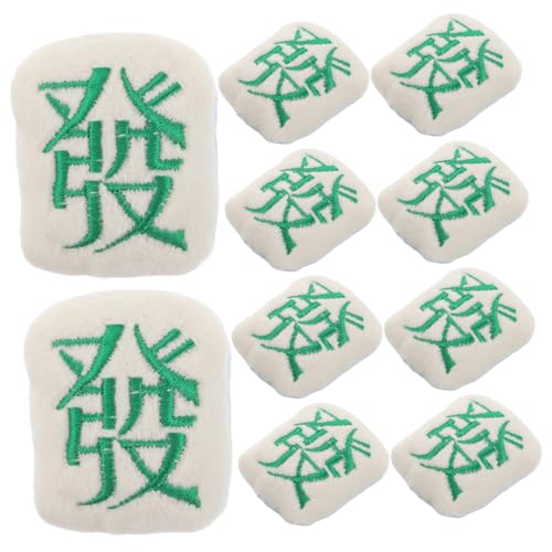 KONTONTY 10st Plüsch-brosche-zubehör Gestickte Anstecknadel Chinesische Zeichenverzierung Glücksabzeichen-Stift Glücksabzeichen Mit Chinesischem Schriftzeichen Mahjong-hutnadel Baumwolle von KONTONTY