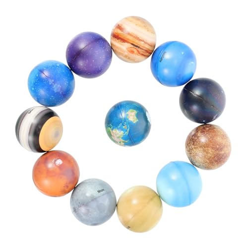 KONTONTY 12 Stück Teiliges Planetenset Bouncy Bälle aus PU Farbenfrohes Weltraumspielzeug für Stressabbauendes Anti Stress zur Frühkindlichen und Sensorischem Spielspaß KONTONTY 12 Stück Teiliges Planetenset Bouncy Bälle aus PU Farbenfrohes Weltraumspielzeug für Stressabbauendes Anti Stress zur Frühkindlichen und Sensorischem Spielspaß von KONTONTY