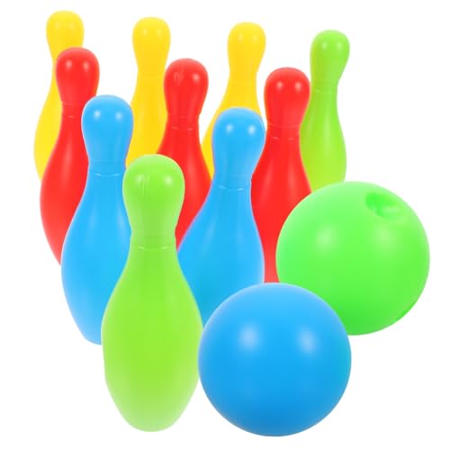 KONTONTY Bowling-Set Für Jungen Und Mädchen 12-teilig Simulationsspielzeug Bowlingkugeln Für Die Familie Entwicklung Motorischer Fähigkeiten Zufällige Farbe von KONTONTY