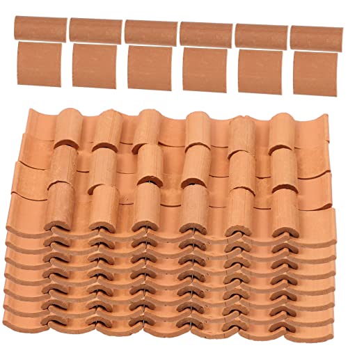 KONTONTY 120st Fliesenmodell Kleine Simulierte Dachziegel Modelle Von Sandtisch-dachziegeln Sandtisch Für Kinder Architekturgebäudefliesen Dachziegel Stützen Mini-bausteine Dekor Brown Ton von KONTONTY