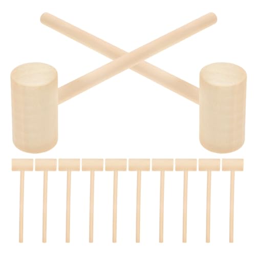 KONTONTY Mini Mallet Spielzeug 12pcs Massivholz Baby Spielzeug Hammer Spielzeug Für Jungen Und Mädchen Fördert Feinmotorik Und von KONTONTY