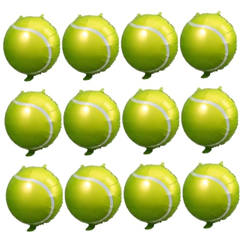 KONTONTY 12St Tennisballon Luftballons aufblasbarer ball Hochzeitsballon Jumbo Tennisballballons aufblasbarer Tennisball Tennisball-Ballon Requisiten für das Szenenlayout Aluminiumfolie von KONTONTY