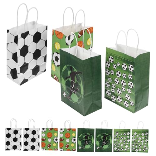 KONTONTY Große Geräumige Fußball Papiertüte Sportliche Party Favor Taschen Fußball Geburtstag Sport-events von KONTONTY