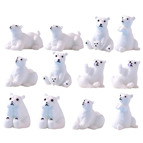 KONTONTY 12 stücke Harz Mini Polar Bär Ornamente Exquisite Miniatur Spielzeug Tier Figuren für Decor von KONTONTY