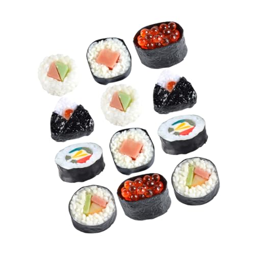 KONTONTY 12st Nachgemachte Sushi-reisbällchen Simuliertes Onigiri Japanisches Sushi-Modell Modell-Display-Requisiten Künstliches Japanisches Essen Realistisches Sushi-Modell PVC von KONTONTY