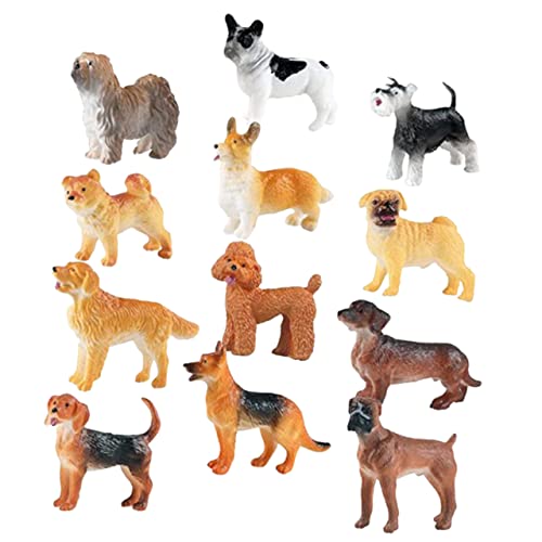 KONTONTY 12st Welpenmodell Lebensechte Hundefigur Hundedekoration Für Kinder Mini-Spielzeug Hundefigur Dekore Pädagogische Hundemodelle Für Kinder Lebensechte Tiermodellverzierungen Plastik von KONTONTY