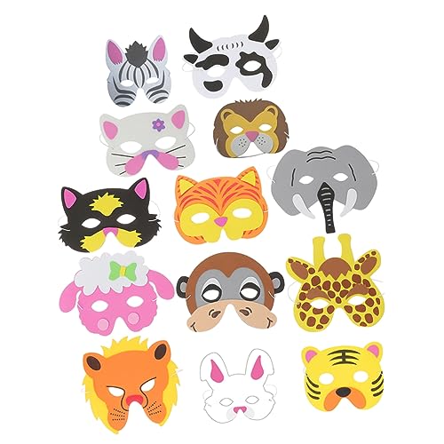 KONTONTY 13St tierische Maske Tiermasken für Kinder Tiergesichtsmaske Maskerade Masken Multifunktions-Tiermaske halloween masken halloweenmaske Cartoon-Tiermaske schöne Tiermaske Eva von KONTONTY