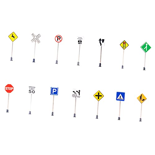 KONTONTY 14St Zubehör für Mikrolandschaften verkehrsschilder verkehrszeichen Mini-Verkehrsbarriere Mini-Anzeige Embleme Spielzeug Hilfsmittel für den Schulunterricht Verkehrsanzeige von KONTONTY