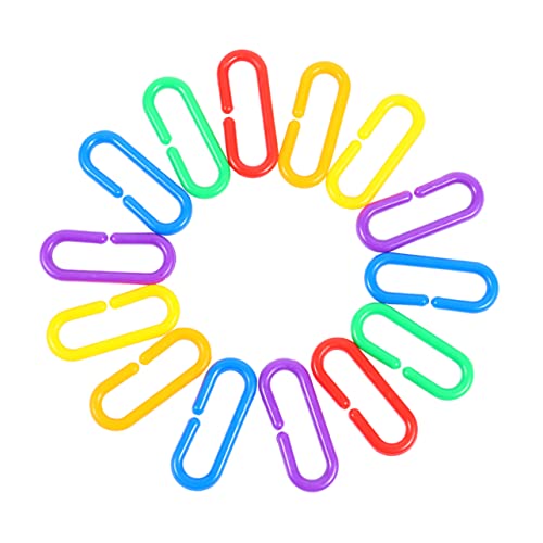 KONTONTY 150 Stück Kunterbunte Kunststoff C Clips Haken Kettenglieder Lernspielzeug für Kreativität Geschicklichkeit und Farberkennung KONTONTY 150 Stück Kunterbunte Kunststoff C Clips Haken Kettenglieder Lernspielzeug für Kreativität Geschicklichkeit und Farberkennung von KONTONTY