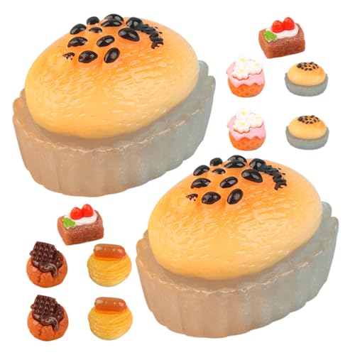 KONTONTY 15St Minikuchen kindeküche gutsküche Dekorative Wohnaccessoires fogelschreker Miniaturhaus Zubehör Mini-Dessertkuchen-Dekor Kuchen aus dem Puppenhaus Mini- -Rollenspiel Harz von KONTONTY