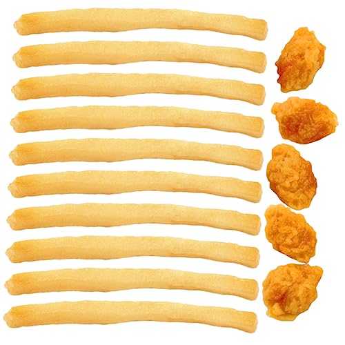 KONTONTY 15St Pommes-Modell künstliche Chicken Nuggets Gemüseschneider Realitätsnah Lebensmittelattrappe Modelle realistisches Spielfutter Essen für Kleinkinder vorgeben PVC Orange von KONTONTY