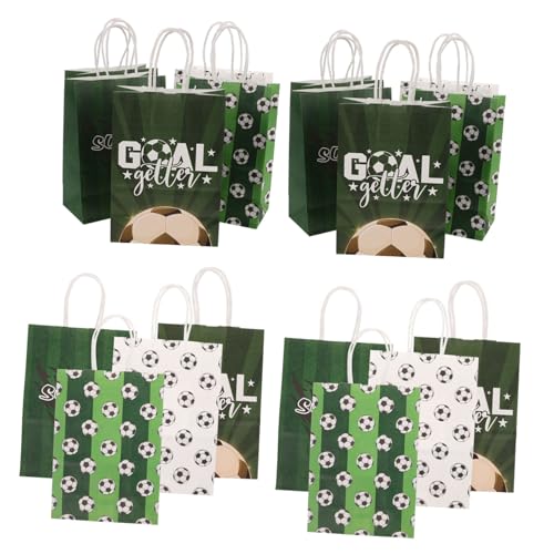 KONTONTY 16st Geschenktüte Mit Fußballmotiv Partytaschen Tragbare Fußballtore Dekorative Geschenktüten Fußbälle Fußball-goodie-bags Fußball-partygeschenke Zubehör Für Fußballpartys Papier von KONTONTY