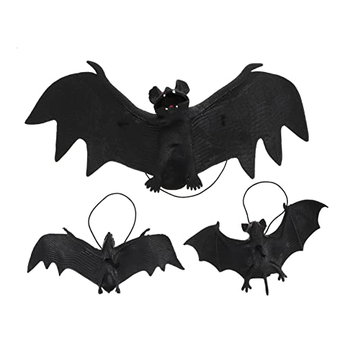 KONTONTY 18 Pcs Realistische Hängen Fledermaus Spielzeug Halloween Dekorative Fledermäuse für Outdoor Party Liefert von KONTONTY