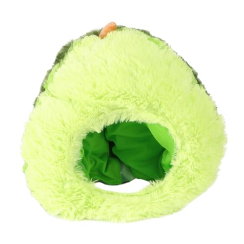 KONTONTY 1Stk Avocado-Kopfbedeckung Avocado-Kopf-Kostüm Plüschmütze lustiger Kostümhut Cosplay plüschhut aqua tint halloween deko Plüsch-Fruchtkappe Fruchtform Plüsch und pp Baumwolle Green von KONTONTY