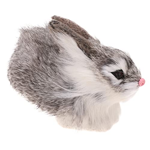 KONTONTY 1Stk Mini-Plüschkaninchen Animal Toys Tier wohnaccessoires Tierspielzeug Tierisches Bunny Plush Simulations-Kaninchenspielzeug Simulation Plüschkaninchen Grey von KONTONTY