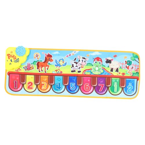 KONTONTY 1stk Musikdecke Für Die Frühe Bildung -Tastatur Tastaturmatte Für Klavier Cartoon-bodenmatte Spielmatte Mit Klavier Cartoon-Decke Zahl Pedalklavier Colorful PVC von KONTONTY