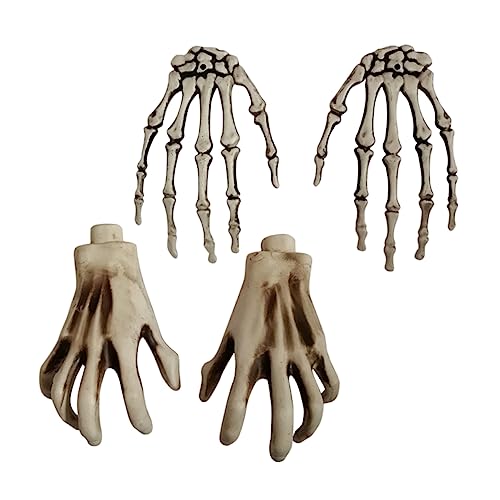 KONTONTY 2 Paar Geisterhand Simulationsskelett Schädelhandmodell realistische Skelettknochen Spukhaus-Dekor Halloween Horror Halloween grusel Halloween-Party-Dekor Skelett-Handdekor Plastik von KONTONTY