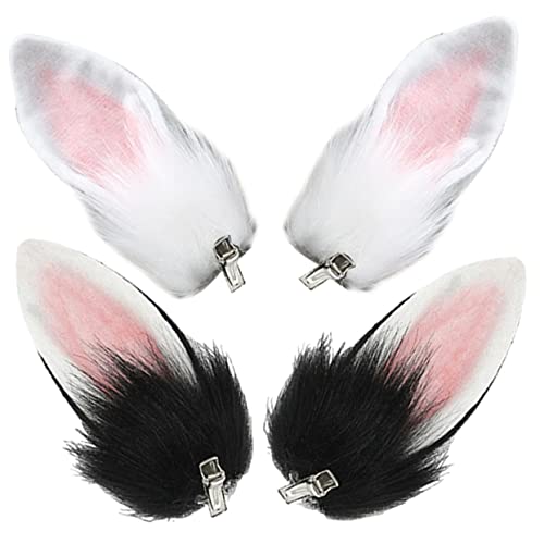 KONTONTY 2 Paar Häschen Haarnadel Kaninchen Cosplay Prop Zubehör Party-Haarspangen halloween haarschmuck haarklammer kinder Kopfschmuck aus Hasenohren einzigartige Cosplay-Requisite Metall von KONTONTY