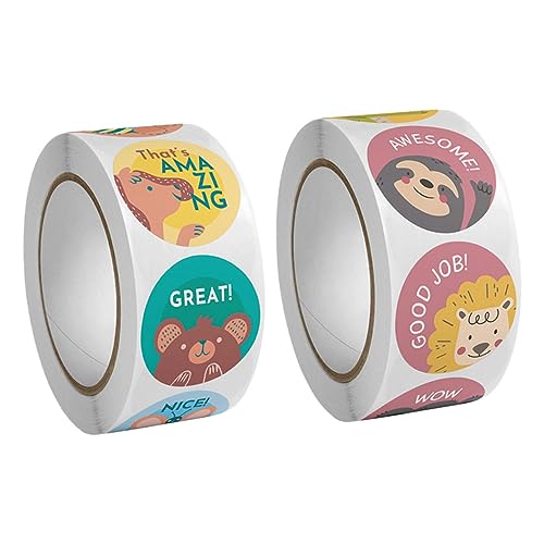 KONTONTY 2 Rolls Cartoon Aufkleber Cartoon Aufkleber Nagelaufkleber Aufkleber Belohnungsabziehbilder Ermutigen Aufkleber Cartoon Preise Aufkleber Aufkleber Schülern Aufkleber Papier von KONTONTY