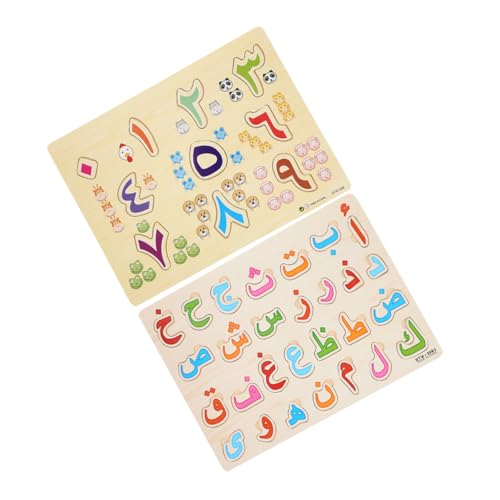 KONTONTY Holzspielzeug Für Kinder Alphabet-Puzzle Zahlen-Matching-Spielzeug Für Die Früherziehung von KONTONTY