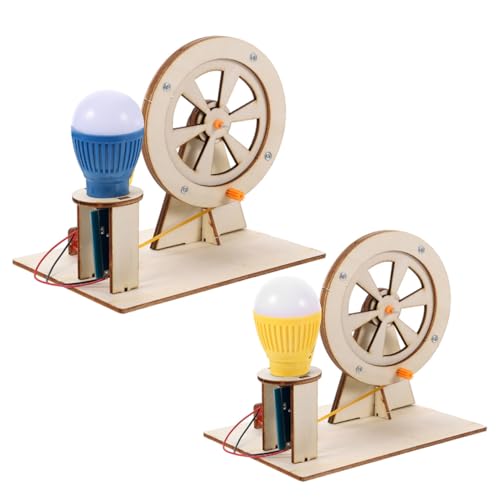 KONTONTY 2 Sätze Handgenerator Holz DIY Bausatz Elektrischer Stromerzeuger Tragbar Lernspielzeug für Stem Physik Experiment Modell Zufällige Farbe KONTONTY 2 Sätze Handgenerator Holz DIY Bausatz Elektrischer Stromerzeuger Tragbar Lernspielzeug für Stem Physik Experiment Modell Zufällige Farbe von KONTONTY