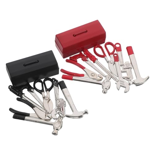 KONTONTY 2 Sätze Miniatur-werkzeugset für Puppenhaus mit Realistischer Zange Hammer Schraubendreher Schraubenschlüssel Kompakt und Langlebig Vielseitig für DIY Basteln Fotografie in Rot und KONTONTY 2 Sätze Miniatur-werkzeugset für Puppenhaus mit Realistischer Zange Hammer Schraubendreher Schraubenschlüssel Kompakt und Langlebig Vielseitig für DIY Basteln Fotografie in Rot und von KONTONTY