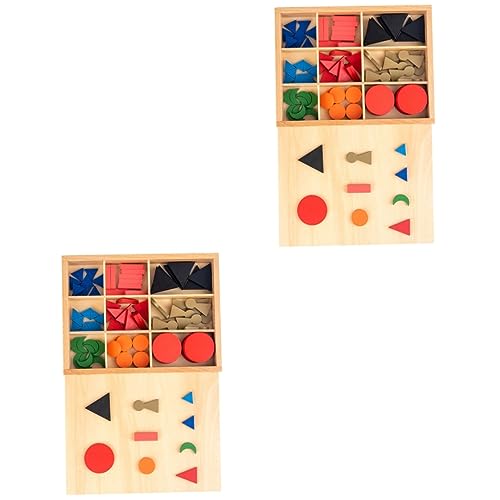 KONTONTY 2 Sätze Montessori Lehrmittel -Sprachsymbol Spielzeug zum Sprachenlernen im Vorschulalter Spielzeug für Kleinkinder Kinder Puzzle Kinderspielzeug Babyspielzeug Holzblock von KONTONTY