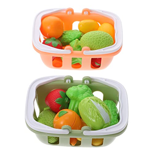 KONTONTY 2 Sets Mini Einkaufsbaskettchen Für Handheld Obst Und Gemü Körbe Für Puppenhaus 22 Teiliges Set Und Ideal Für Rollenspiele Und Lernspiele von KONTONTY