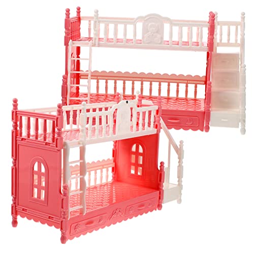 KONTONTY 2 Sets Puppen Etagenbett Modelle Miniatur Bett Dekoration Für Puppenhaus ädchen öbel Zubehör Zufällige Farben 16cm Größe von KONTONTY