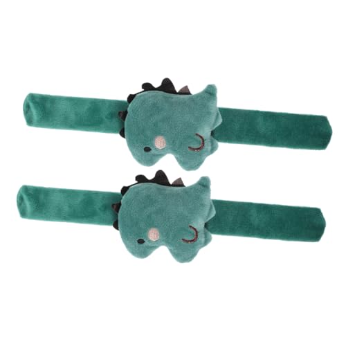 KONTONTY 2 Stück Dinosaurier Armband Stofftier Armbänder Handgelenkschlaufen Handgelenkbänder Slap Bands Partybevorzugung Slap Armband Tiermuster Bänder Slap Armband Tiere Grüne von KONTONTY