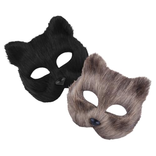 KONTONTY 2 Stück Fuchs Tiermasken Masquerade Party Cosplay Masken in Schwarz Leichte Weiche Animal Masks für Herren Damen Auffällige Kostüm Requisiten für Karneval Halloween KONTONTY 2 Stück Fuchs Tiermasken Masquerade Party Cosplay Masken in Schwarz Leichte Weiche Animal Masks für Herren Damen Auffällige Kostüm Requisiten für Karneval Halloween von KONTONTY