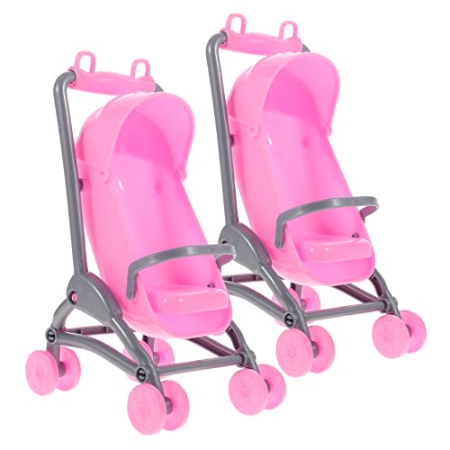 KONTONTY 2er Set Mini Babywagen Simulation Puppenwagen Modell Aus Plastik Für Ideales Für Kreative Rollenspiele Und Puppenhaus Zubehör von KONTONTY