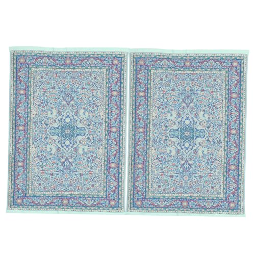 KONTONTY 2 Stück Miniatur Teppich für Puppenhaus Vintage Rechteckiger Floraler Stoffteppich Miniatur Möbel Zubehör Realistischer Kompakter Spielteppich für Kreative DIY Dekoration KONTONTY 2 Stück Miniatur Teppich für Puppenhaus Vintage Rechteckiger Floraler Stoffteppich Miniatur Möbel Zubehör Realistischer Kompakter Spielteppich für Kreative DIY Dekoration von KONTONTY