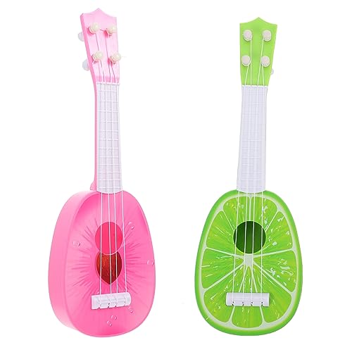 KONTONTY 2 Stück Saiten Mini-Gitarre Kindergitarren Kunststoff-Ukulele Mini-ukulelen Gitarrenmodelle Kunststoffinstrumente Minigitarren Imitiertes Gitarrenspiel Plastik Green von KONTONTY