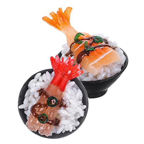 KONTONTY 2 Stück Simuliertes Sushi-Reis-Miniatur-Lebensmittelspielzeug Künstliches Fleischmodell Japanische -Requisiten Miniatur-Puppenhaus Künstliche Sushi-Spielzeuge von KONTONTY