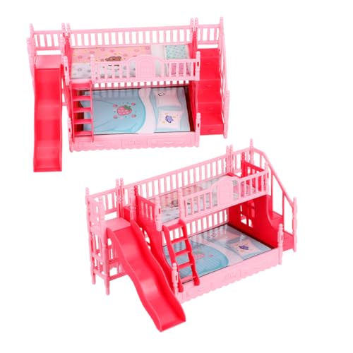 KONTONTY 2 Stück Teiliges Puppenhaus Etagenbett mit Rutsche und Leiter Miniatur Möbel für Kinderzimmer Puppenmöbel für Mädchen Rollenspiel und Wohnkultur KONTONTY 2 Stück Teiliges Puppenhaus Etagenbett mit Rutsche und Leiter Miniatur Möbel für Kinderzimmer Puppenmöbel für Mädchen Rollenspiel und Wohnkultur von KONTONTY