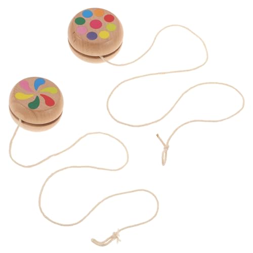 KONTONTY 2 Stück Yo-yo-Kugel Aus Holz, Unterhaltsames Spielzeug, Reaktionsfähiger Holzball, Kinder-partygeschenke Für Geburtstags-Goodie-Bags Und Karnevalspreise von KONTONTY