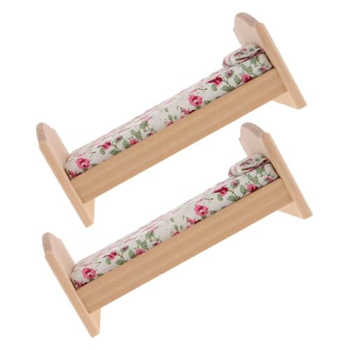 KONTONTY 2 Stücke Puppenhaus-möbelmodell Puppenmatratze Und Kissen Puppenmöbel Aus Holz Puppenhaus Schlafzimmer Möbel Dollhouse Schlafzimmermöbel Mini-puppenhausbett Mini Holzbett Hölzern KONTONTY 2 Stücke Puppenhaus-möbelmodell Puppenmatratze Und Kissen Puppenmöbel Aus Holz Puppenhaus Schlafzimmer Möbel Dollhouse Schlafzimmermöbel Mini-puppenhausbett Mini Holzbett Hölzern von KONTONTY