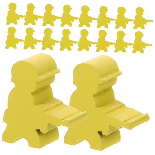 KONTONTY 20 Stück Brettspiel Schachfiguren Schach Ersatz Schachbrett Zubehör Brettspiele Bauern Spielmarken Spielkomponente Brettspiel Zubehör Lernspielzeug Gelbes Holz von KONTONTY