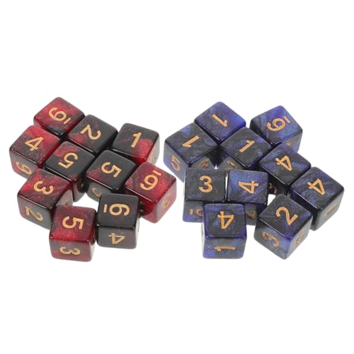 KONTONTY 20 Stück Teiliges Standard Würfelset Glitzernde Mehrfarbige Acrylwürfel mit Eingravierten Zahlen Sechsseitige Spielwürfel für Tabletop RPG Brettspiele Wargaming und KONTONTY 20 Stück Teiliges Standard Würfelset Glitzernde Mehrfarbige Acrylwürfel mit Eingravierten Zahlen Sechsseitige Spielwürfel für Tabletop RPG Brettspiele Wargaming und von KONTONTY