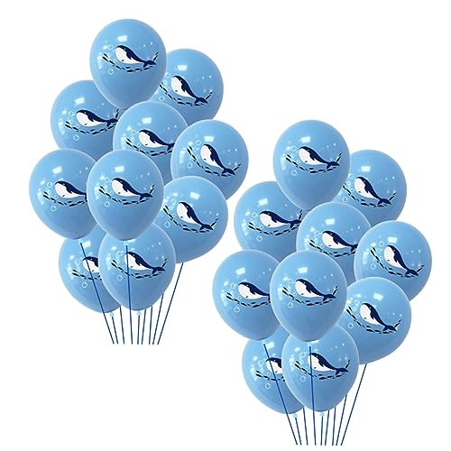 KONTONTY 20Pcs Ballon Unter Der Seetarty Dekoration Whale Party Ornamente Blaue Emulsion von KONTONTY