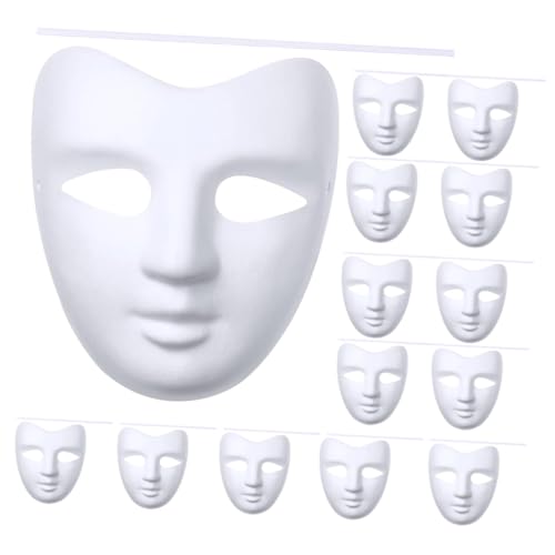 KONTONTY 20St Maskerade Masken Masse weiße Bastelmasken Maskerade unvollendet weißes Handwerk unbemalt halloween masken halloweenmaske Fuchsmaske für Kinder handgemachte leere Masken Papier von KONTONTY