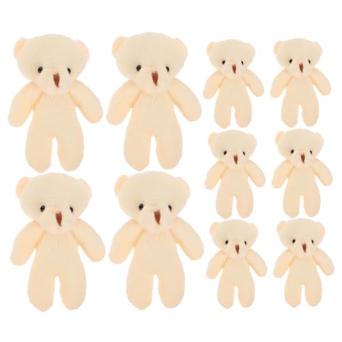 KONTONTY 20St Mini-Bär Mini-Abschlussbär winzig Cartoon-Plüsch Hasengeburtstagsdekoration Mini-Kuschelbären tragen Little Bear Bärenanhänger Spielzeug kleine Bären PP Baumwolle Beige von KONTONTY