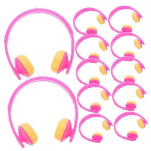 KONTONTY 20 Stücke Kopfhörer Ornament Mini Headset Für Puppen Zubehör Gelb Kopfbedeckungen Mini Simulation von KONTONTY