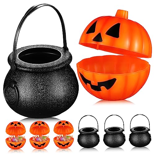 KONTONTY 20St Süßigkeiten Eimer Halloween-Geschenkboxen Halloween-Süßigkeiten-Eimer Kürbis-Süßigkeiten-Eimer halloween dekoration halloween-dekoration kleines Kürbisdekor Hexeneimer Plastik von KONTONTY