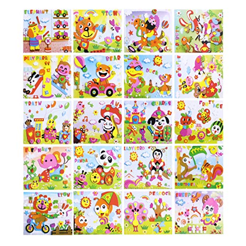 KONTONTY 20er Packung Mosaik-Aufkleber-Kunst Bastelsets Für Mosaikaufkleberkunst Für Pädagogisches Aufkleberspielzeug DIY-Sticker-kit Bastelbedarf von KONTONTY