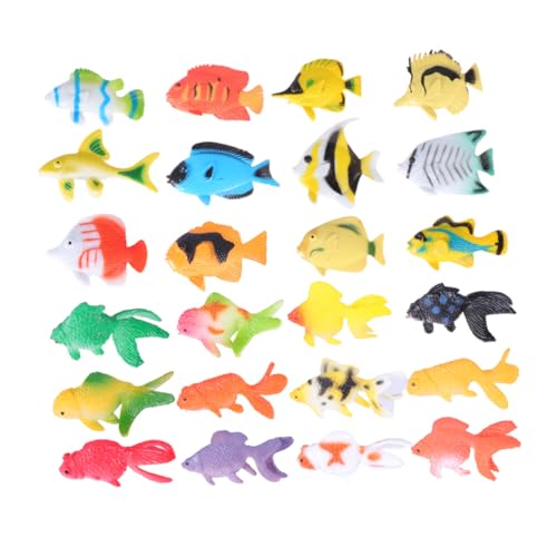 KONTONTY 24 Stück Teiliges Plastik Fisch Modell mit Tropischen Fischen und Goldfischen Realistische Meereslebewesen für Vorschulkinder Lernspielzeug zur Kognitiven und Partydeko KONTONTY 24 Stück Teiliges Plastik Fisch Modell mit Tropischen Fischen und Goldfischen Realistische Meereslebewesen für Vorschulkinder Lernspielzeug zur Kognitiven und Partydeko von KONTONTY