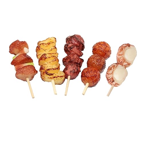 KONTONTY 25 STK Simulierte Grillspieße Spielzeug-Grill-Essen Grillspielzeug BBQ Spielen Essen Mini-Spielzeug küchendekoration hohzeitdeko gefälschtes Grillfleisch Grill Spielen PVC von KONTONTY